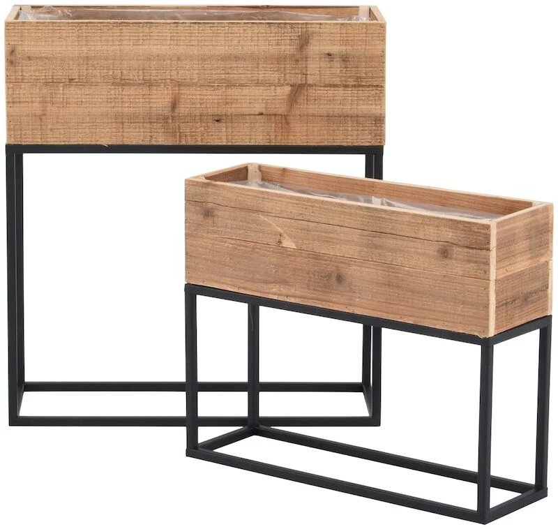 4living Country Kukkalaatikot Suorakaide 2 Kpl Musta/puu 5 4living Country Kukkalaatikot Suorakaide 2 Kpl Musta/puu - Image 5