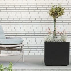 4Living Karo Beton ECO Ruukku 39x39x39,5 Cm Musta -Veke kauppa 4living karo beton eco ruukku 40x40x40 musta miljoo1
