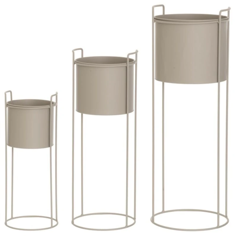 4Living Kukkateline Pyöreä Beige 3 Kpl Setti 2 4Living Kukkateline Pyöreä Beige 3 Kpl Setti - Image 2