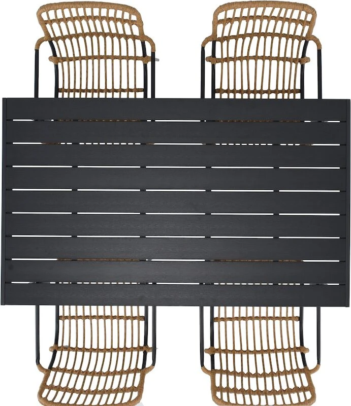 Veke Noah-Oldie 4-hengen Ruokailuryhmä Luonnonväri/musta 5 Veke Noah-Oldie 4-hengen Ruokailuryhmä Luonnonväri/musta - Image 5