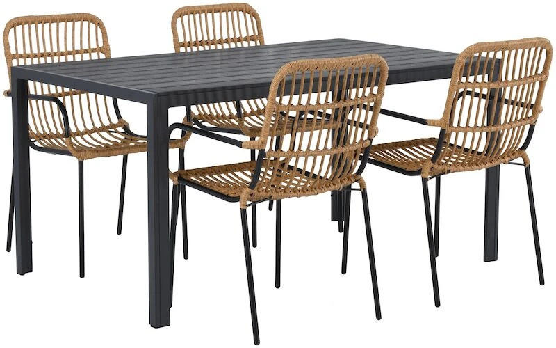 Veke Noah-Oldie 4-hengen Ruokailuryhmä Luonnonväri/musta 3 Veke Noah-Oldie 4-hengen Ruokailuryhmä Luonnonväri/musta - Image 3