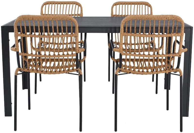 Veke Noah-Oldie 4-hengen Ruokailuryhmä Luonnonväri/musta 4 Veke Noah-Oldie 4-hengen Ruokailuryhmä Luonnonväri/musta - Image 4