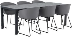 Veke Saarni-Seattle 6-hengen Ruokailuryhmä Käsinojilla, Harmaa -Veke kauppa 629101 11267 2