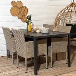 Veke House Nordic Asta 4-hengen Ruokailuryhmä Musta/luonnonväri -Veke kauppa Asta 4 hengen ruokailuryhma web 3