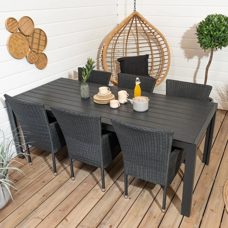 Veke Asta 6-hengen Ruokailuryhmä Musta 3 Veke Asta 6-hengen Ruokailuryhmä Musta - Image 3