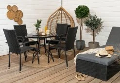 Veke Cafe-Puro Pyöreä 4-hengen Ruokailuryhmä Musta -Veke kauppa Cafe puro 4 hengen ruokailuryhma web 2