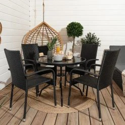 Veke Cafe-Puro Pyöreä 4-hengen Ruokailuryhmä Musta -Veke kauppa Cafe puro 4 hengen ruokailuryhma web 8