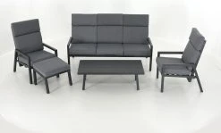 Veke Havu Sohvaryhmä Mekanismituoleilla Musta/harmaa