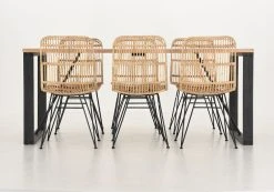 Veke Honka-Pyry 6-hengen Ruokailuryhmä Metallijaloilla Antiikkipetsattu-luonnonväri -Veke kauppa Honka Pyry ruokailuryhma 6 hengen metallijaloilla antiikkipetsattu luonnonvariVeke 0 0