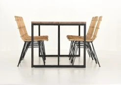 Veke Honka-Pyry 6-hengen Ruokailuryhmä Metallijaloilla Antiikkipetsattu-luonnonväri