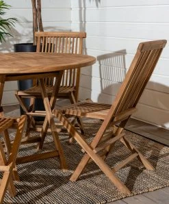 House Nordic Oviedo-Toledo Pyöreä 4-hengen Tiikki Ruokailuryhmä