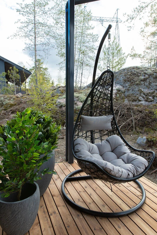 Veke Nietos Riippukeinu Ja Teline Musta, Musta Pehmuste 4 Veke Nietos Riippukeinu Ja Teline Musta, Musta Pehmuste - Image 4