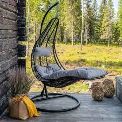 Veke Lepo Riipputuoli Ja Teline Musta, Harmaa Pehmuste -Veke kauppa Lepo riipputuoli harmaa musta miljoossa web 14