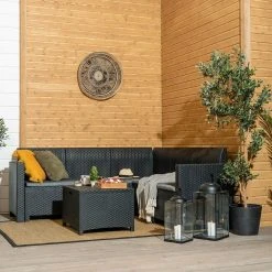 Veke Lupiini Kulmasohva Ja Sohvapöytä Grafiitti -Veke kauppa Lupiini kulmasohva ja sohvapoyta miljoossa Musta web pete 1