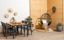 Veke Odense-Saarni 6-hengen Ruokailuryhmä Musta/luonnonväri