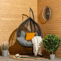 Veke Pisara Riippukeinu Jalustalla Harmaa Polyrottinki/teräs -Veke kauppa Pisara riippukeinu miljoossa web pete 4