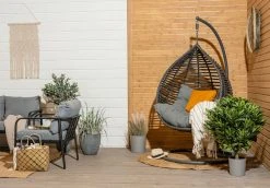 Veke Pisara Riippukeinu Jalustalla Harmaa Polyrottinki/teräs -Veke kauppa Pisara riippukeinu miljoossa web pete 5