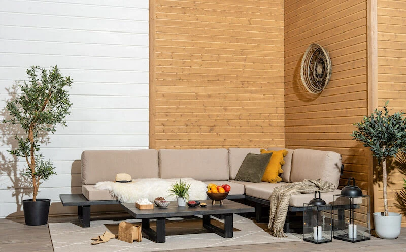 Veke Saima XL Avokulmasohva Musta/Texsilk Hiekka 4212 1 Veke Saima XL Avokulmasohva Musta/Texsilk Hiekka 4212