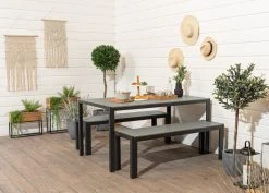 Veke Saarni Aintwood Ruokailuryhmä Penkeillä 4-hengen Musta/harmaa -Veke kauppa Saarni aintwood 4 hengen ruokailuryhma Penkeilla musta harmaa web 5