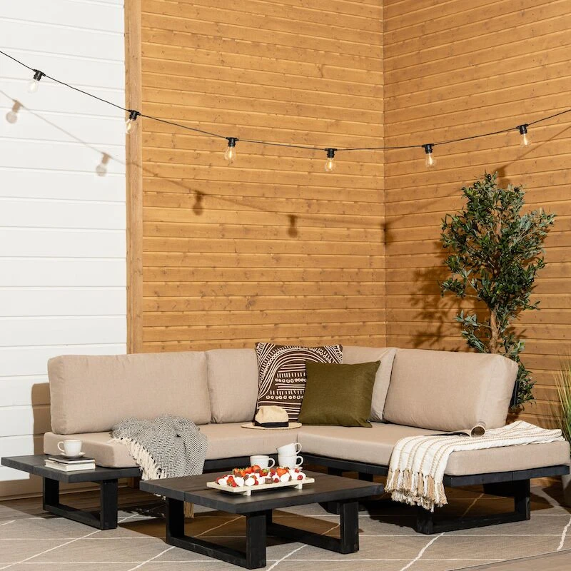 Veke Saima Avokulmasohva Musta/Texsilk Hiekka 4212 4 Veke Saima Avokulmasohva Musta/Texsilk Hiekka 4212 - Image 4