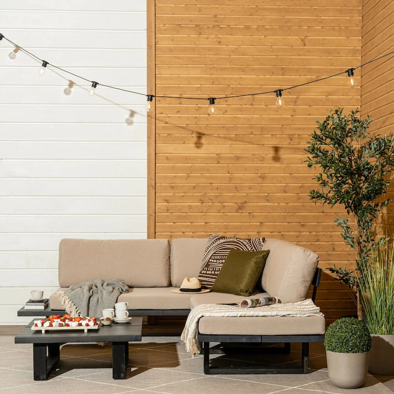 Veke Saima Avokulmasohva Musta/Texsilk Hiekka 4212 5 Veke Saima Avokulmasohva Musta/Texsilk Hiekka 4212 - Image 5