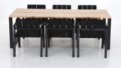 Veke Honka-Kalho 6-hengen Ruokailuryhmä Antiikkipetsattu-musta/musta -Veke kauppa Veke Honka Pasila x Veke 6 hengen ruokailuryhma antiikkipetsattu musta musta 0 1