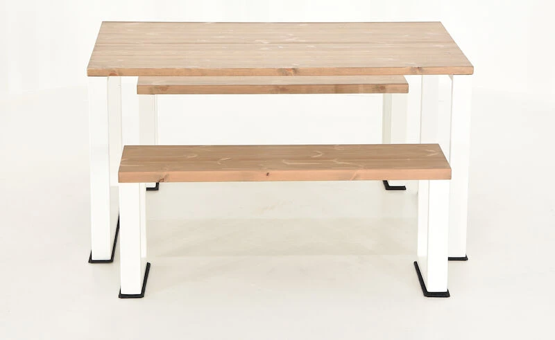 Veke Honka 4-hengen Ruokailuryhmä Antiikkipetsattu/valkoinen Metallijaloilla 5 Veke Honka 4-hengen Ruokailuryhmä Antiikkipetsattu/valkoinen Metallijaloilla - Image 5