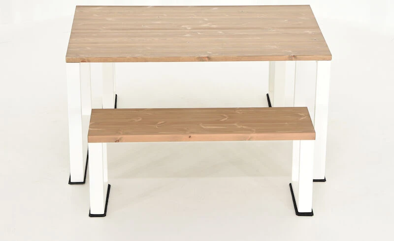 Veke Honka 4-hengen Ruokailuryhmä Antiikkipetsattu/valkoinen Metallijaloilla 2 Veke Honka 4-hengen Ruokailuryhmä Antiikkipetsattu/valkoinen Metallijaloilla - Image 2