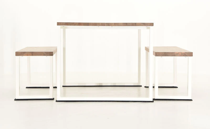 Veke Honka 4-hengen Ruokailuryhmä Antiikkipetsattu/valkoinen Metallijaloilla 4 Veke Honka 4-hengen Ruokailuryhmä Antiikkipetsattu/valkoinen Metallijaloilla - Image 4