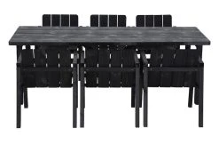 Veke Kalho 6-hengen Ruokailuryhmä Tuoleilla Musta