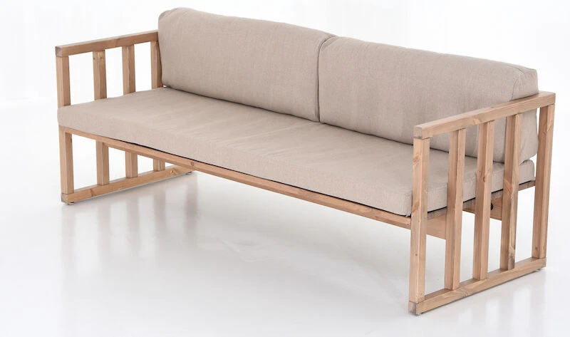 Veke Kioto 3-istuttava Sohva Antiikkipetsattu/Texsilk Hiekka 4212 - Image 3