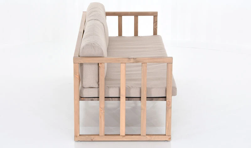 Veke Kioto 3-istuttava Sohva Antiikkipetsattu/Texsilk Hiekka 4212 - Image 6