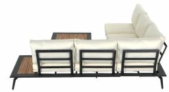 Veke Savu Kulmasohva Ja Sohvapöytä Musta/hiekka