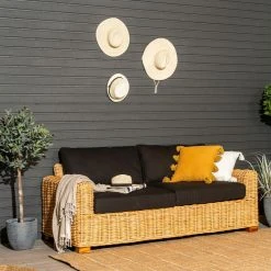 Veke Vorona 3-istuttava Rottinkisohva Luonnonväri/musta Pehmuste -Veke kauppa Vorona rottinkinojatuoli miljoossa web pete 8 1