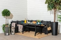 Veke Aapa Kulmasohva Pöydällä Musta/harmaa (sisältää Kaikki Tyynyt)