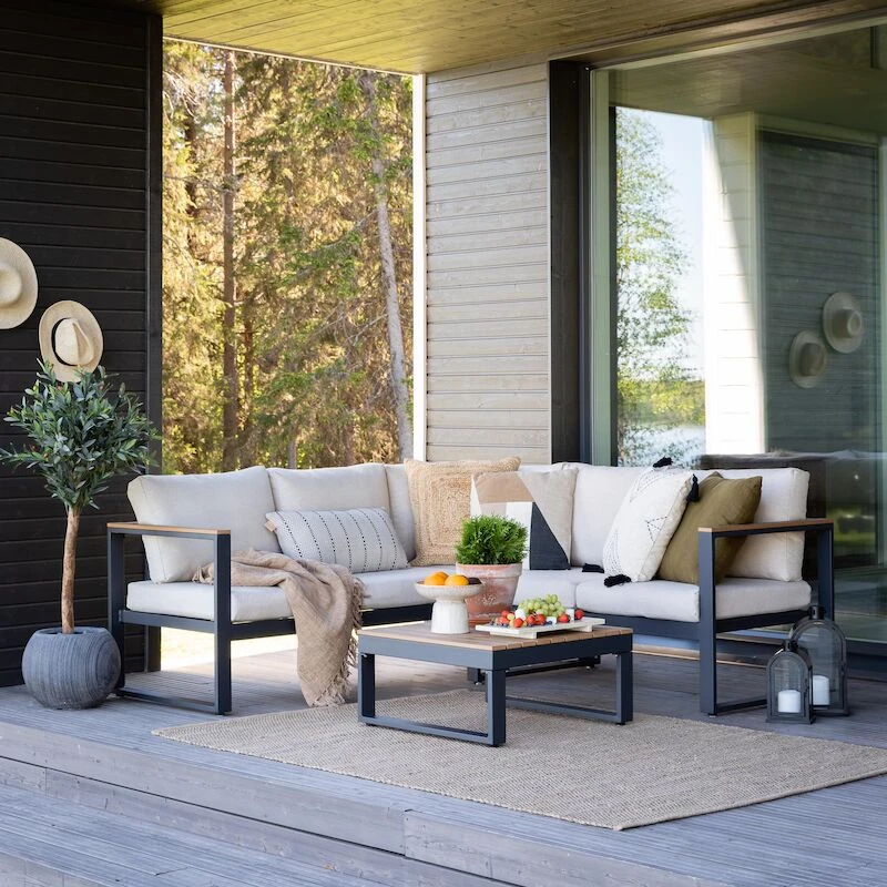 Veke Aava Kulmasohva Antrasiitti, Hiekka Pehmusteet 2 Veke Aava Kulmasohva Antrasiitti, Hiekka Pehmusteet - Image 2