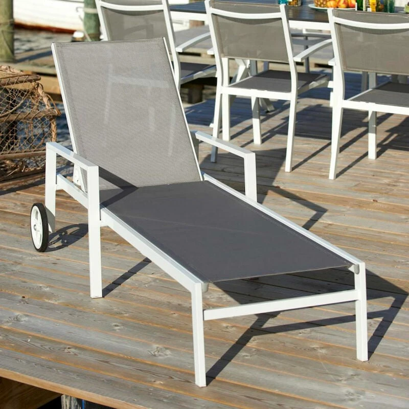 Brafab Leone Aurinkotuoli Valkoinen/harmaa 2 Brafab Leone Aurinkotuoli Valkoinen/harmaa - Image 2