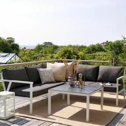 Brafab Rana Kulmasohva Ja Sohvapöytä Valkoinen/antrasiitti -Veke kauppa brafab rana kulmasohva ja sohvapoyta valkoinen antrasiitti 2