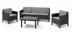 Keter Chicago Sohvaryhmä Grafiitti -Veke kauppa chicago 3 seater lounge set