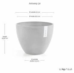 Ecopots Antwerpen Ruukku Ø30 Cm Tummanharmaa -Veke kauppa ecopots antwerpen 30 mittakuva