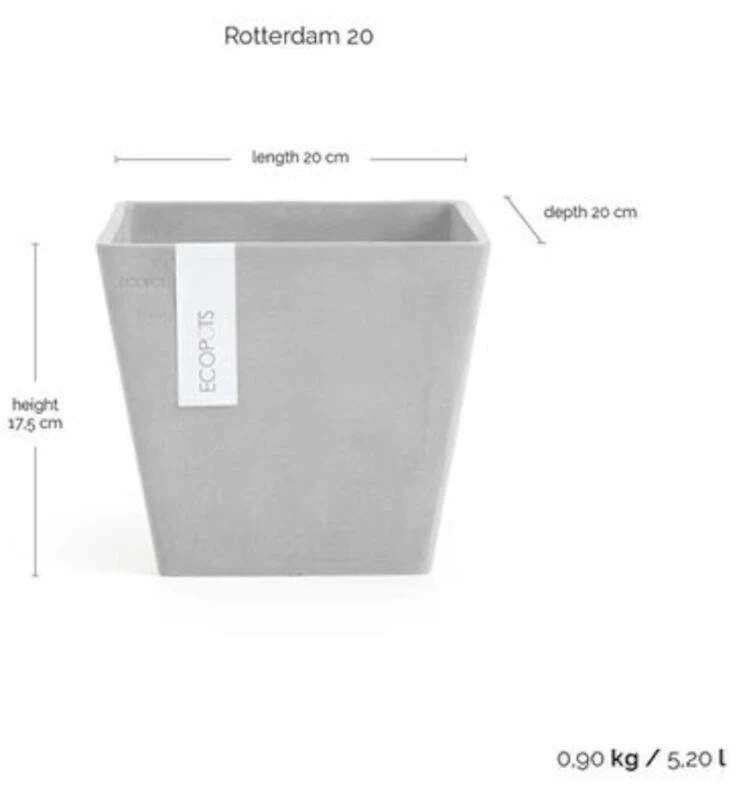 Ecopots Rotterdam Ruukku 20 Cm Tummanharmaa 4 Ecopots Rotterdam Ruukku 20 Cm Tummanharmaa - Image 4