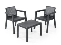 Keter Emily Parvekesetti Ilman Pehmusteita -Veke kauppa emily balcony set zonder kussens graphite