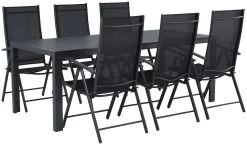 Veke Flex Textline 6-hengen Ruokailuryhmä Musta