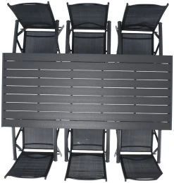 Veke Flex Textline 6-hengen Ruokailuryhmä Musta -Veke kauppa flex textline ruokailuryhma 6 hengen kuva4