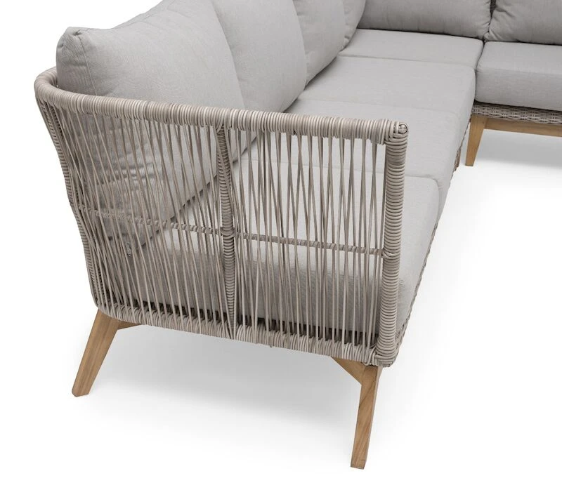 Hillerstorp Himmelsnäs Kulmasohva Beige Polyrottinki/tiikki 4 Hillerstorp Himmelsnäs Kulmasohva Beige Polyrottinki/tiikki - Image 4