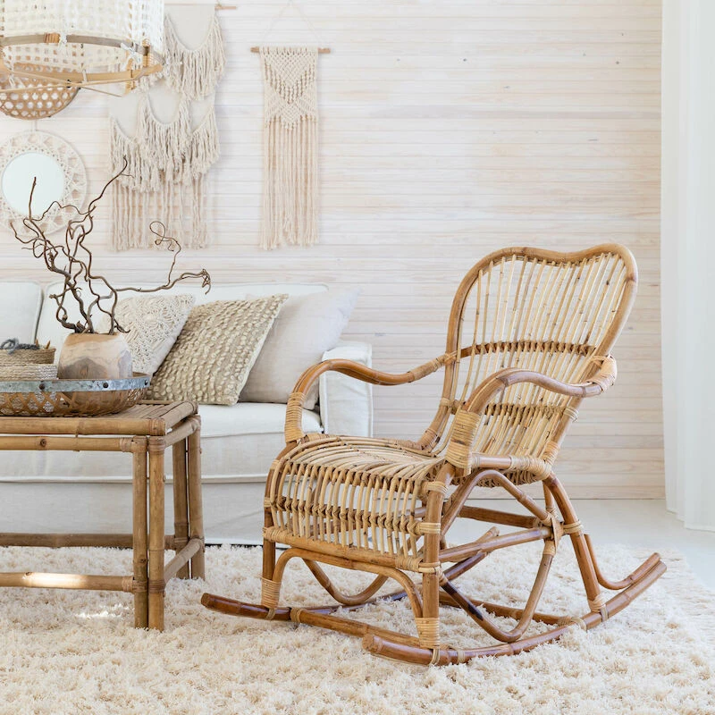 Veke Korte Rottinkikeinutuoli Luonnonväri 1 Veke Korte Rottinkikeinutuoli Luonnonväri