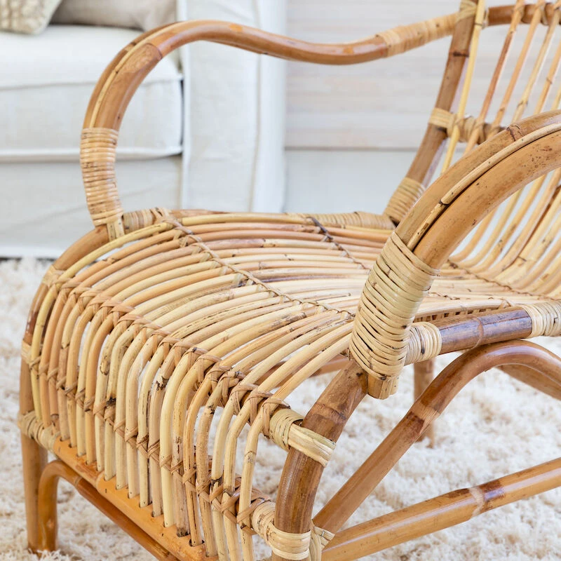 Veke Korte Rottinkituoli Luonnonväri 2 Veke Korte Rottinkituoli Luonnonväri - Image 2