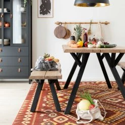 Veke kauppa -Veke kauppa lana 4 hengen ruokailuryhma penkeilla antiikkipetsattu musta web 26