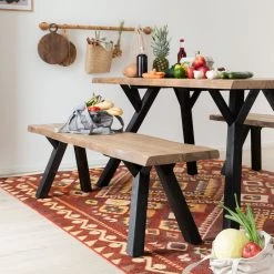 Veke Lana 4-hengen Penkkiryhmä Antiikkipetsattu/musta -Veke kauppa lana 4 hengen ruokailuryhma penkeilla antiikkipetsattu musta web 30