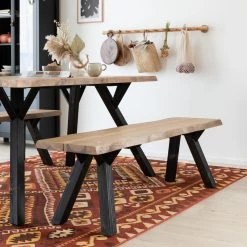 Veke Lana 4-hengen Penkkiryhmä Antiikkipetsattu/musta -Veke kauppa lana 4 hengen ruokailuryhma penkeilla antiikkipetsattu musta web 35